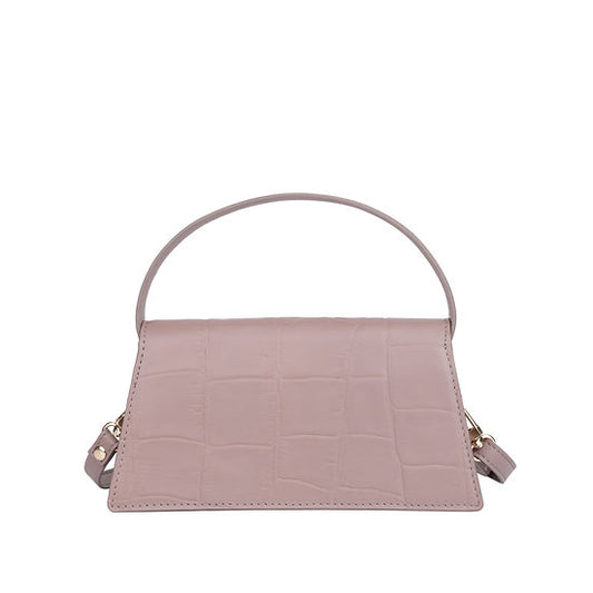 Kurzgrifftasche 22x11cm in Lila mit Krokooptik - leder-accessoires.com