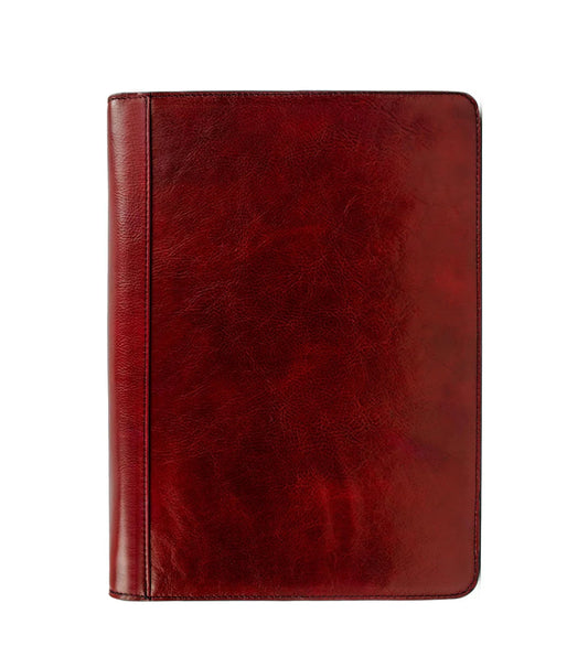 Dokumentenmappe-| Organizer A4 in Rot mit Reißverschluss - leder-accessoires.com