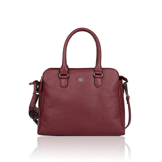 Kurzgrifftasche aus Leder in Rot mit Reißverschluss - leder-accessoires.com