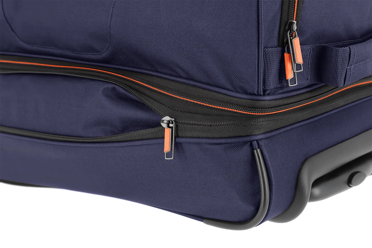 Trolleyreisetasche 55 x 32 x 29 cm in Blau mit Dehnfalte - leder-accessoires.com