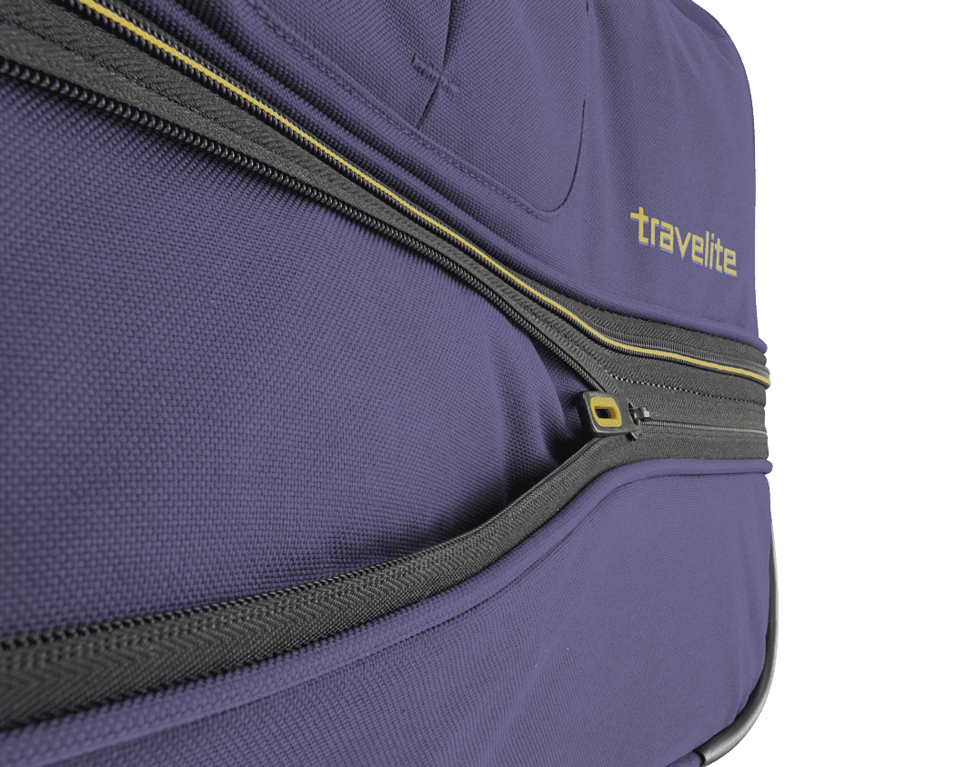 Trolleyreisetasche 55 x 32 x 29 cm in Blau mit Dehnfalte - leder-accessoires.com