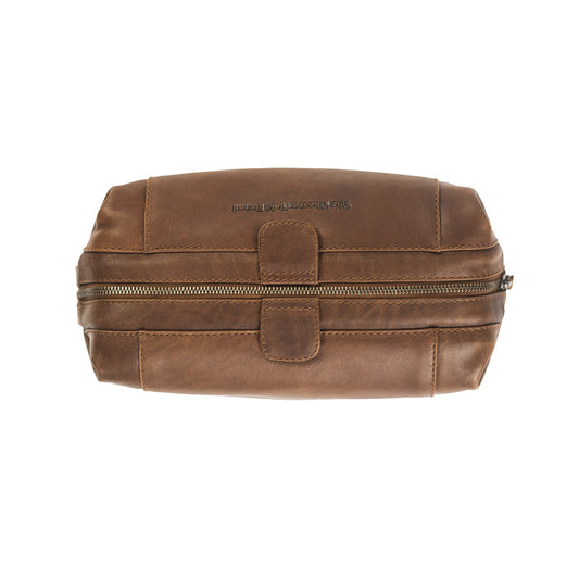 Kulturtasche | Mausefalle 28x14cm in Cognac aus Leder - leder-accessoires.com