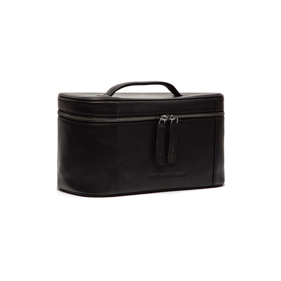 Kultur-| Kosmetiktasche 29x13x16cm in Schwarz aus Leder - leder-accessoires.com