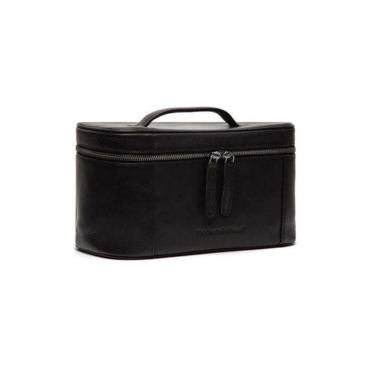 Kultur-| Kosmetiktasche 29x13x16cm in Schwarz aus Leder - leder-accessoires.com