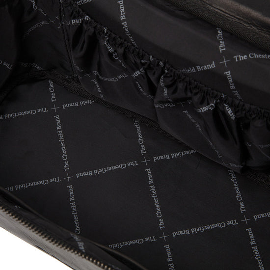 Kultur-| Kosmetiktasche 29x13x16cm in Schwarz aus Leder - leder-accessoires.com