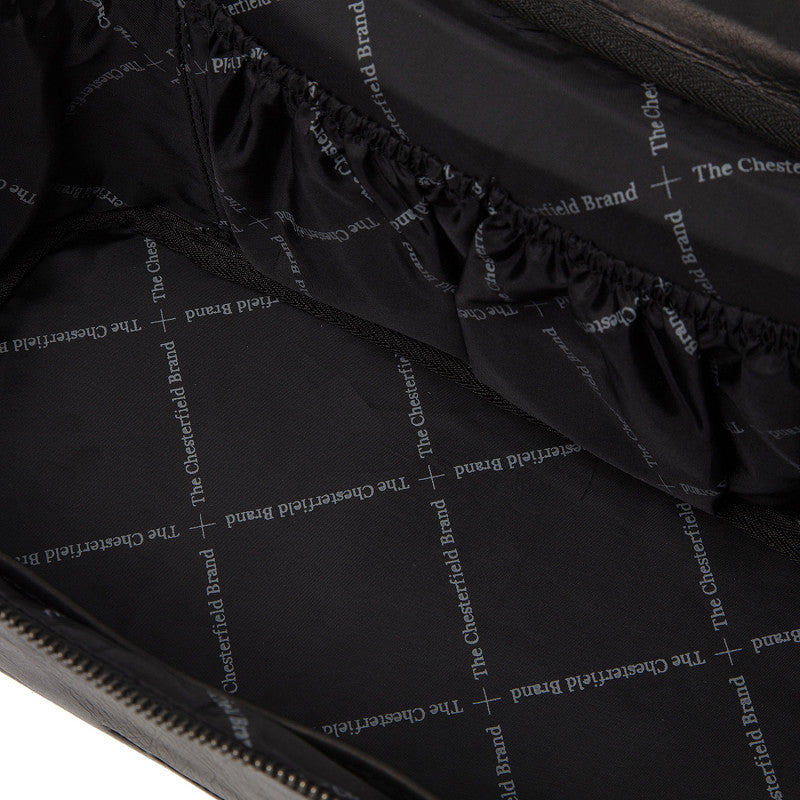 Kultur-| Kosmetiktasche 29x13x16cm in Schwarz aus Leder - leder-accessoires.com