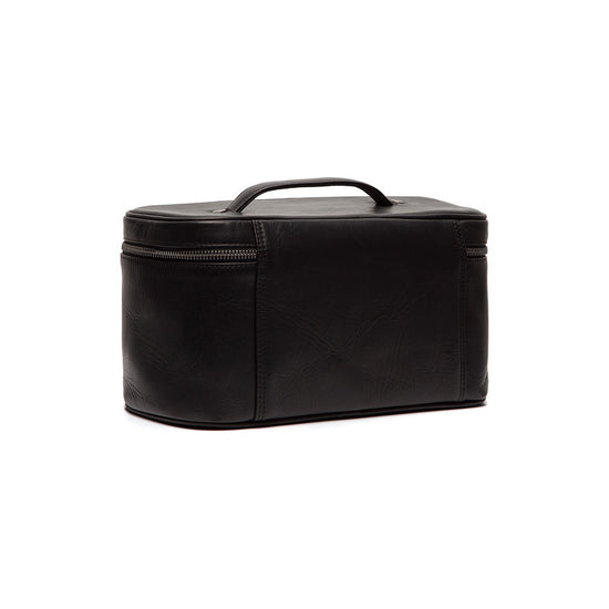 Kultur-| Kosmetiktasche 29x13x16cm in Schwarz aus Leder - leder-accessoires.com