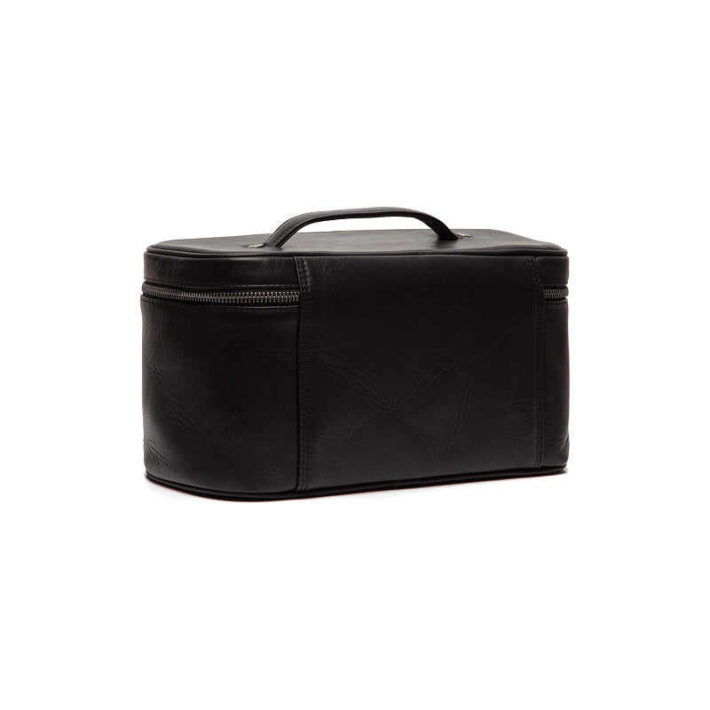 Kultur-| Kosmetiktasche 29x13x16cm in Schwarz aus Leder - leder-accessoires.com