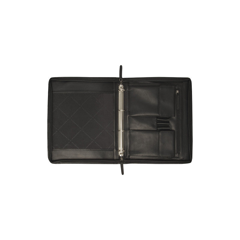 Dokumentenmappe 28x4,5x35cm in Schwarz mit Reißverschluss - leder-accessoires.com
