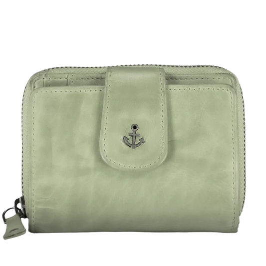 Geldbörse 11x9cm in Mint mit separatem Münzfach - leder-accessoires.com