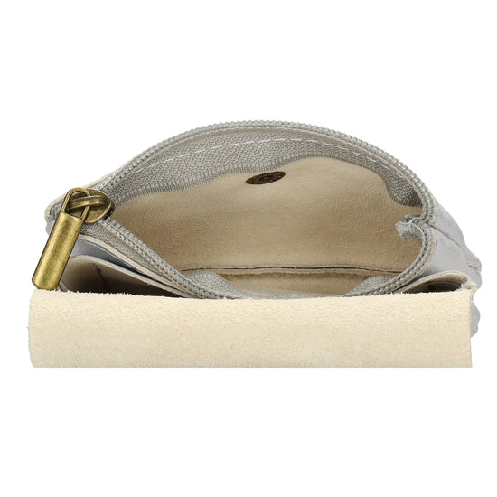 Lederbörse Mini 11x7,5cm in Silber-Metallic mit Druckknopf - leder-accessoires.com