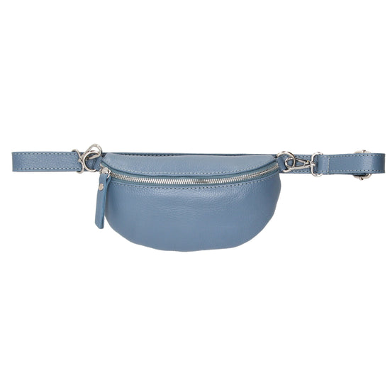 Bodybag 23x13cm in Jeansblau mit Reißverschluss - leder-accessoires.com