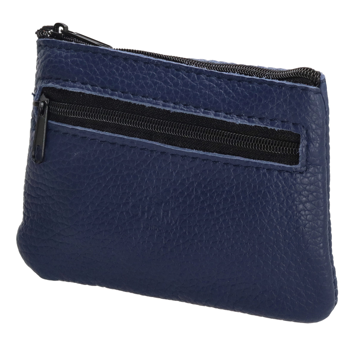 Schlüsseletui 13,5x9cm in Blau aus Leder mit Reißverschluss - leder-accessoires.com