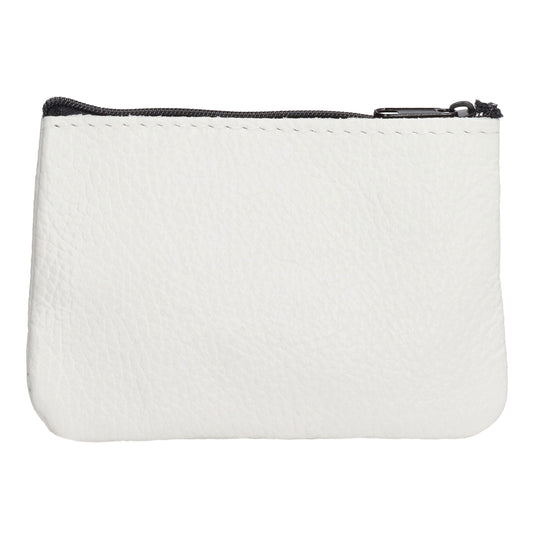 Schlüsseletui 13,5x9cm in Weiß aus Leder mit Reißverschluss - leder-accessoires.com