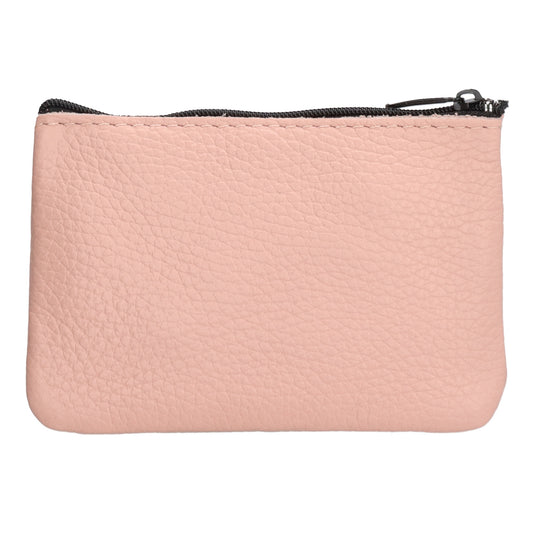 Schlüsseletui 13,5x9cm in Rosa aus Leder mit Reißverschluss - leder-accessoires.com