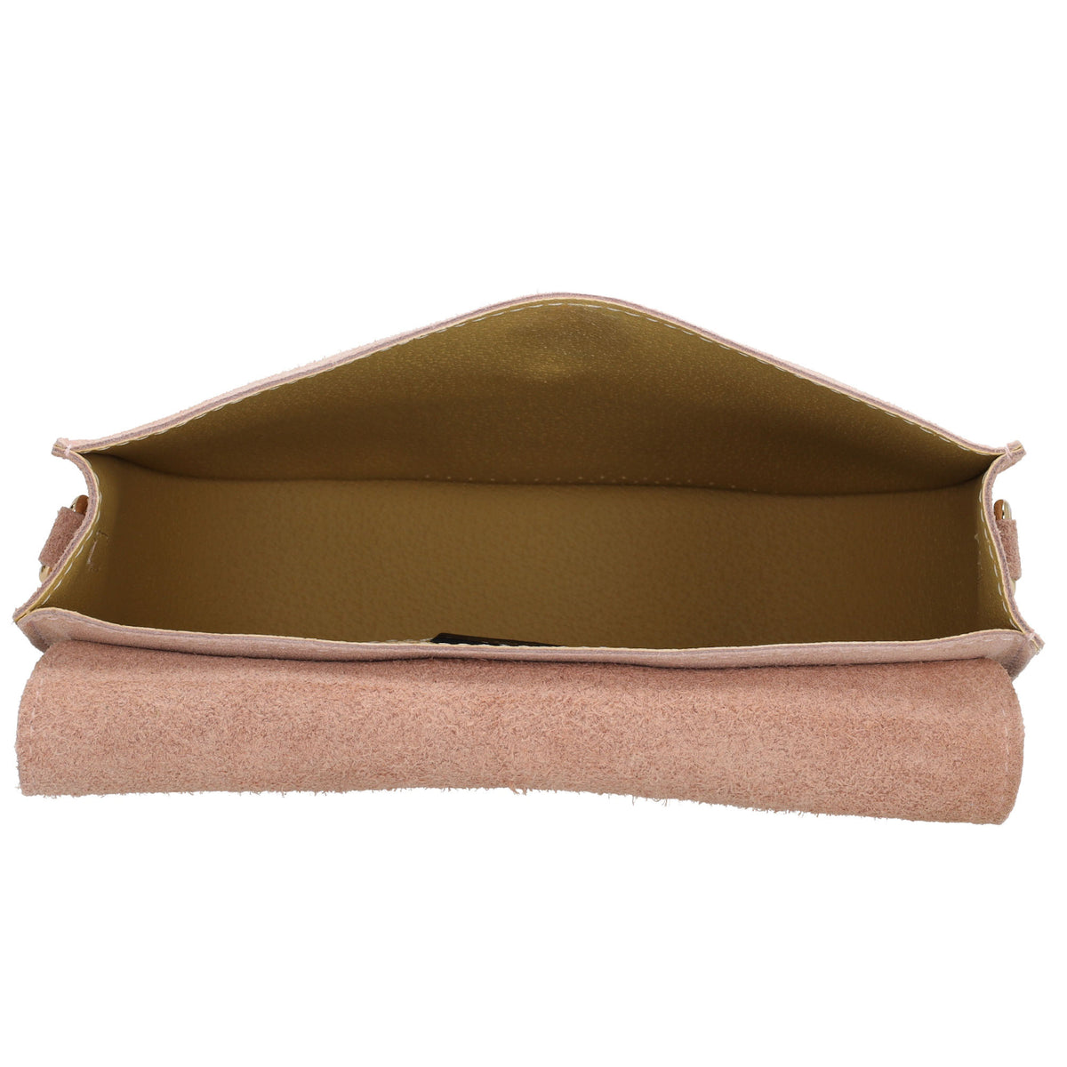 Sattel-| Schultertasche 21 x 16cm in Altrosa aus Leder mit Überschlag - leder-accessoires.com