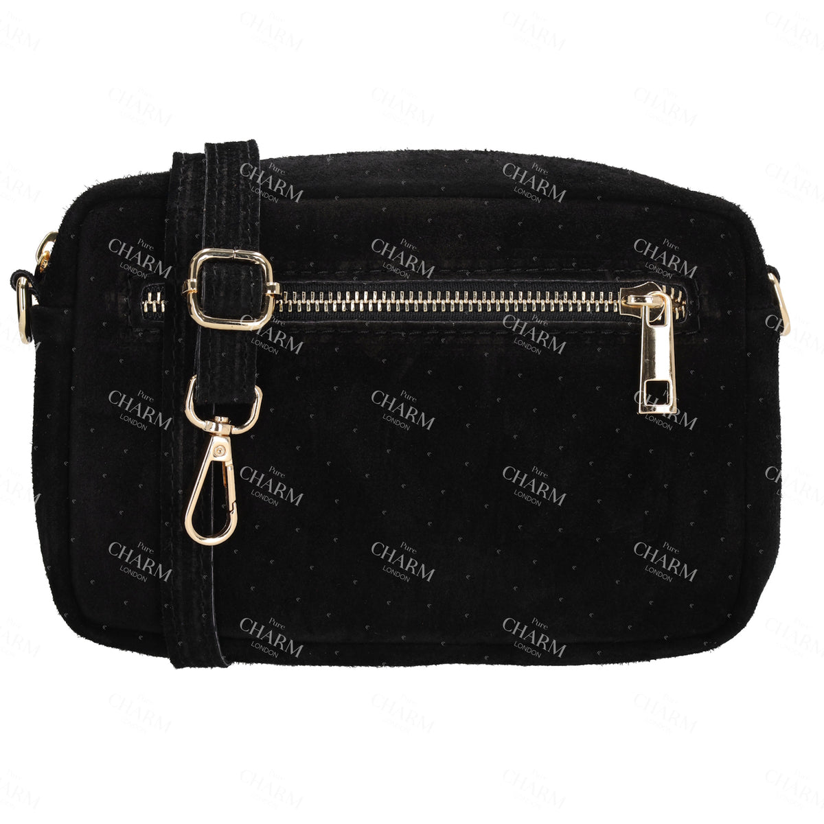 Umhängetasche 19,5x13cm in Schwarz mit Reißverschluss - leder-accessoires.com
