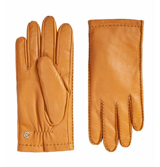 Lederhandschuhe Damen mit Handnaht in Gelb aus Lammnappa - leder-accessoires.com