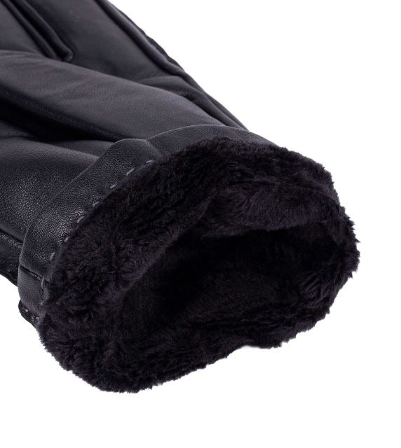 Lederhandschuhe Damen mit Handnaht in Schwarz aus Lammnappa - leder-accessoires.com