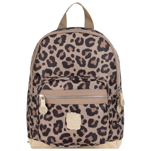 Kinderrucksack L 42x30cm mit Leo-Muster in Beige|Gold - leder-accessoires.com