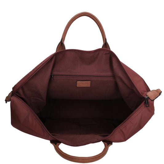Reisetasche 65 x 36cm in Bordeaux mit Reißverschluss und Aufsteckfunktion