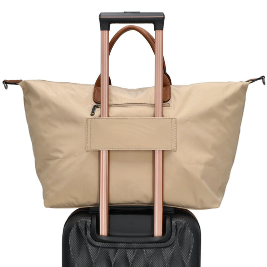 Reisetasche 65 x 36cm in Sand mit Reißverschluss und Aufsteckfunktion