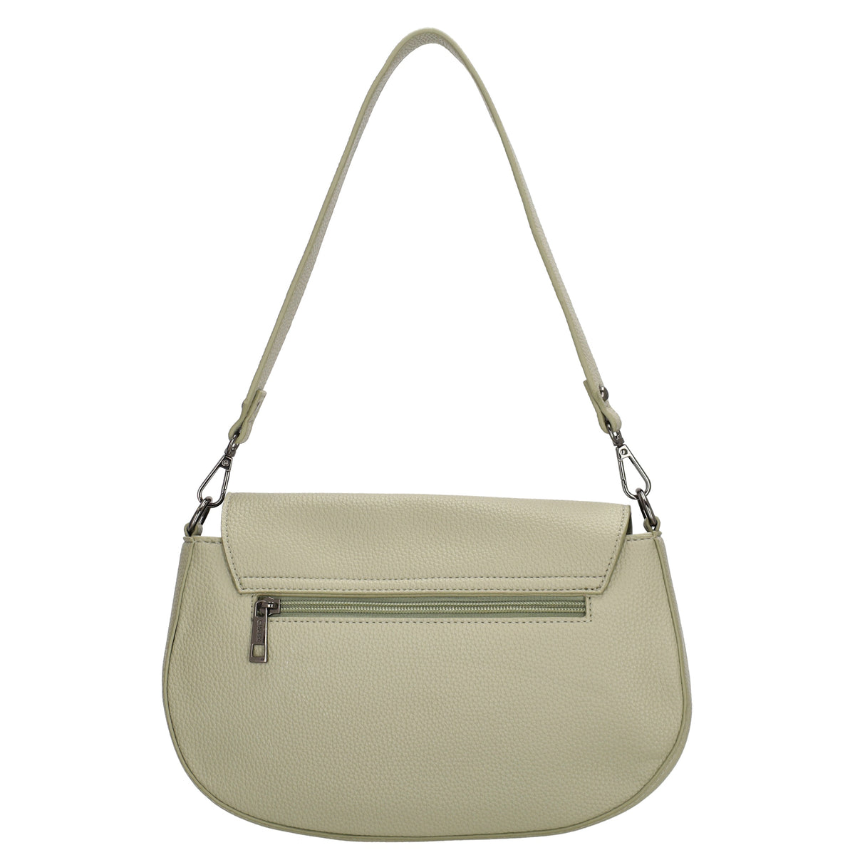 Schultertasche 28x17cm in Hellgrün mit Reißverschluss und Überschlag - leder-accessoires.com