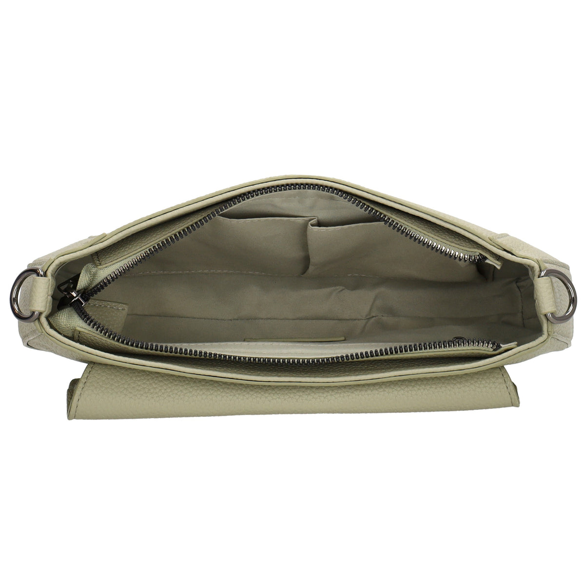 Schultertasche 28x17cm in Hellgrün mit Reißverschluss und Überschlag - leder-accessoires.com