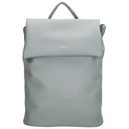 Rucksack 35 x 30cm in Hellblau mit Überschlag in Leder-Optik - leder-accessoires.com