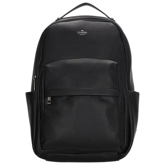 Rucksack 28x41cm in Schwarz mit Reißverschluss und Vortasche - leder-accessoires.com