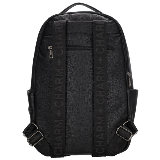 Rucksack 28x41cm in Schwarz mit Reißverschluss und Vortasche - leder-accessoires.com