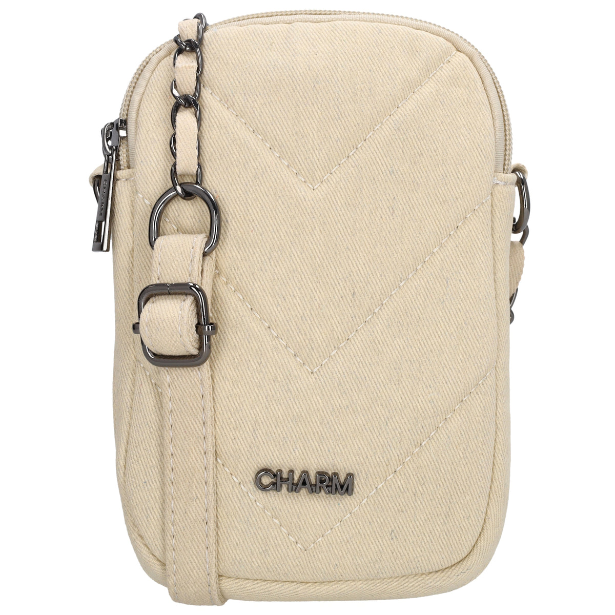 Handytasche 19x12cm in Beige mit Rautenmuster - leder-accessoires.com