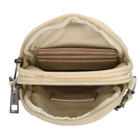 Handytasche 19x12cm in Beige mit Rautenmuster - leder-accessoires.com
