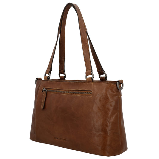 Business-| Laptoptasche 35x20x11cm in Cognac mit Reißverschluss - leder-accessoires.com