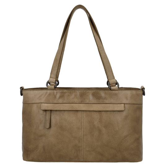 Business-| Laptoptasche 35x20x11cm in Taupe mit Reißverschluss - leder-accessoires.com