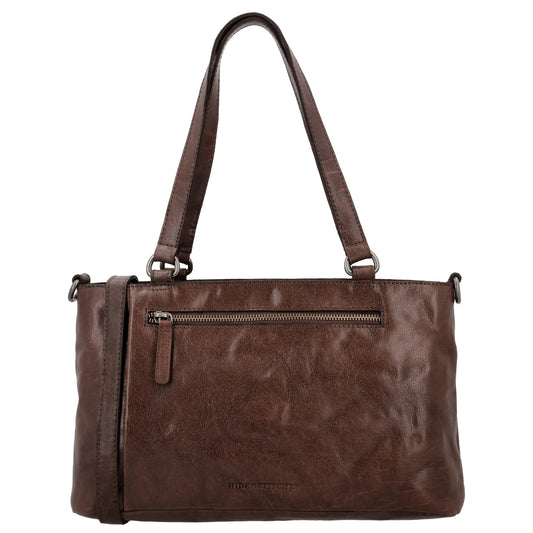Business-| Laptoptasche 35x20x11cm in Braun mit Reißverschluss - leder-accessoires.com
