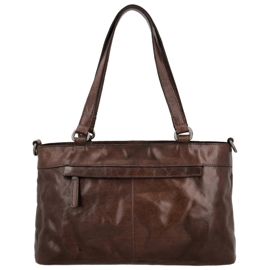 Business-| Laptoptasche 35x20x11cm in Braun mit Reißverschluss - leder-accessoires.com