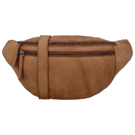 Leder Bodybag  29x18 cm in Cognac - leder-accessoires.com