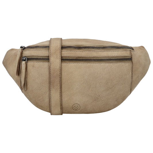 Leder Bodybag  29x18 cm in Sand - leder-accessoires.com