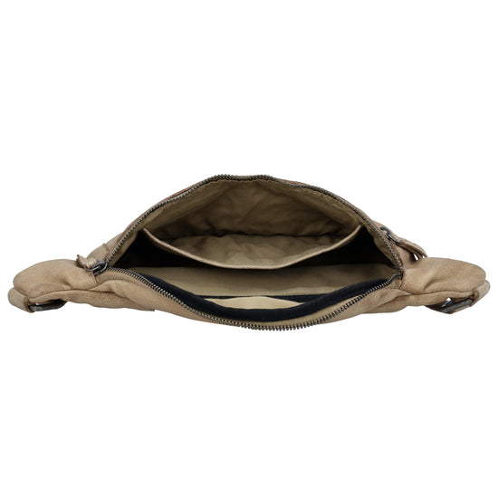 Leder Bodybag  29x18 cm in Sand - leder-accessoires.com