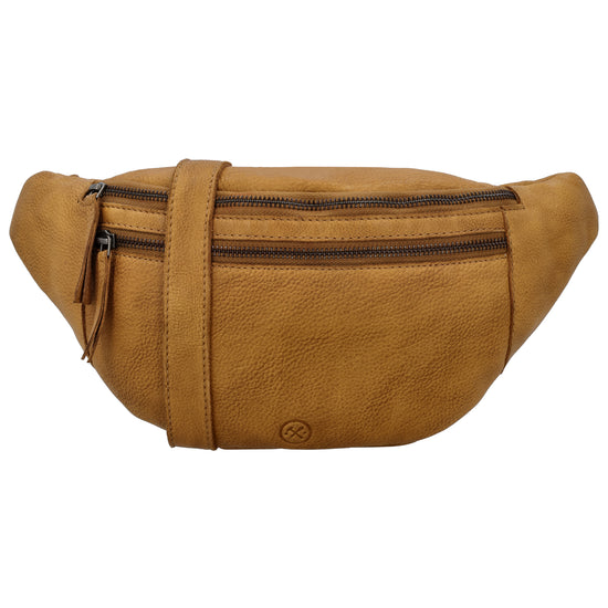 Leder Bodybag  29x18 cm in Ockergelb - leder-accessoires.com