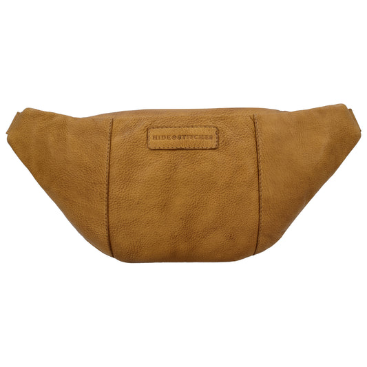 Leder Bodybag  29x18 cm in Ockergelb - leder-accessoires.com