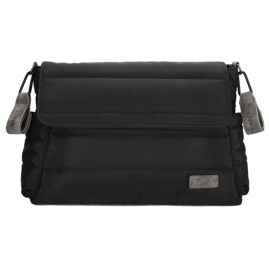 Wickeltasche in Schwarz 44 x 30cm aus Nylon - leder-accessoires.com
