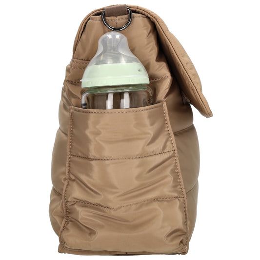 Wickeltasche in Taupe 44 x 30cm aus Nylon - leder-accessoires.com