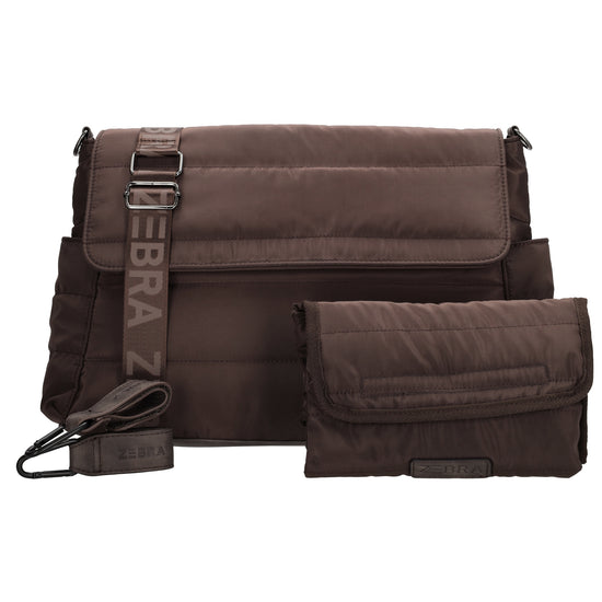 Wickeltasche in Braun 44 x 30cm aus Nylon - leder-accessoires.com