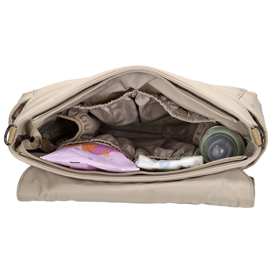 Wickeltasche in Helltaupe 44 x 30cm aus Nylon - leder-accessoires.com