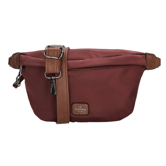 Bodybag 22x14cm in Weinrot|Burgund mit Reißverschluss - leder-accessoires.com