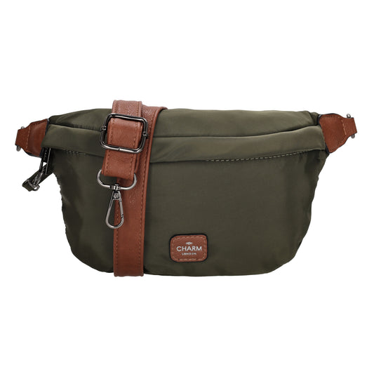 Bodybag 22x14cm in Oliv|Grün mit Reißverschluss - leder-accessoires.com