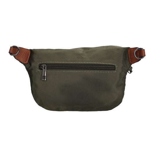 Bodybag 22x14cm in Oliv|Grün mit Reißverschluss - leder-accessoires.com