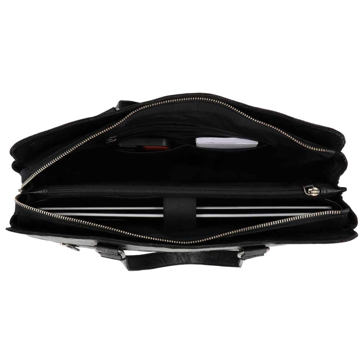 Business-| Laptoptasche 40x32cm in Schwarz mit Reißverschluss - leder-accessoires.com